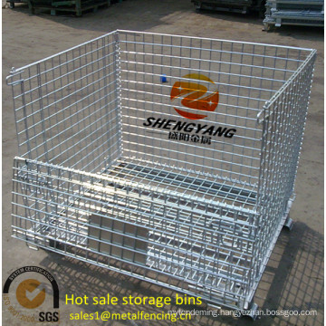 loading capacity 250-2500kg rectangular warehouse cages factory applied transport metal mesh storage cages hot sale storage bins